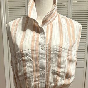 Striped Sleeveless Button-Up Dress